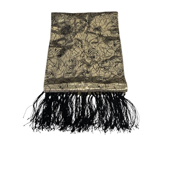 Oscar De La Renta Metallic  Fringe Scarf - Picture 6 of 7